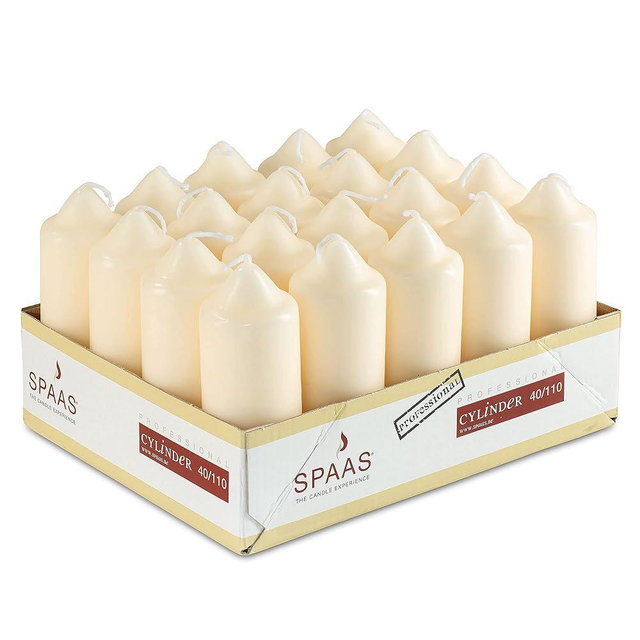SPAAS Ivory Pillar Candles - 20 Pack | 1.5x4 Inch Bulk Pillar Candles, Dripless Dinner Candles | Unscented Pillar Candles for Home Décor, Memorial, Vigil, Parties, Wedding, Decorative Lantern