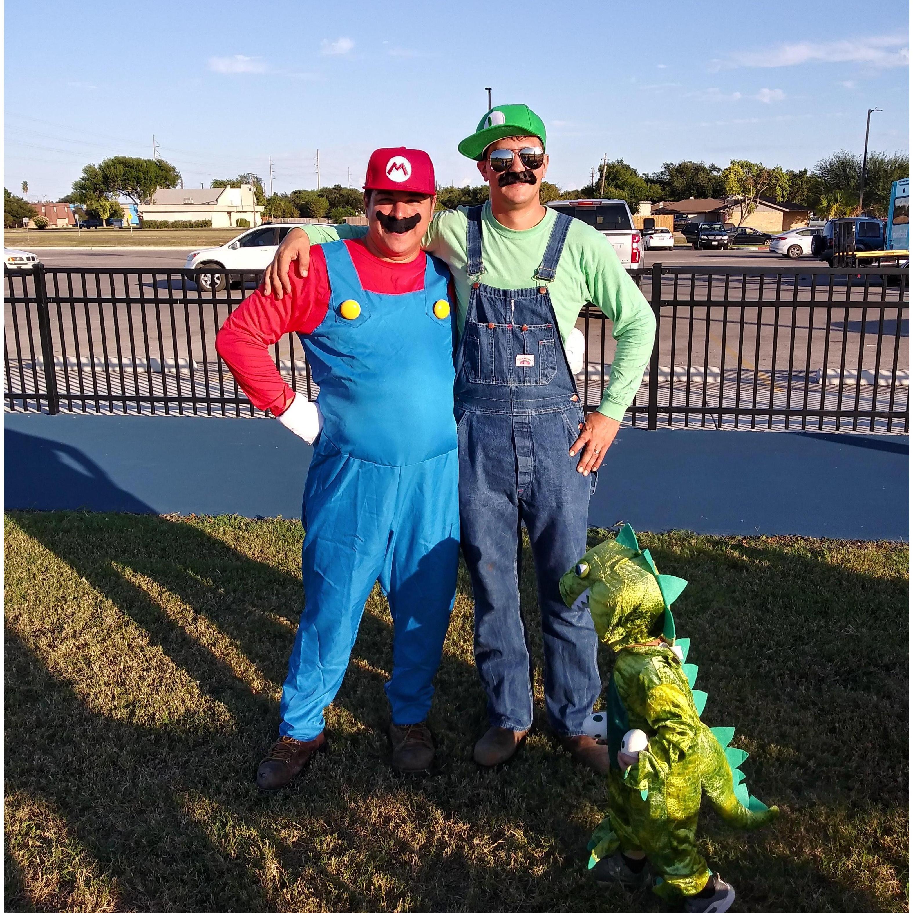 Jubal and Austin as Mario and Luigi at the Portland Spookfest.