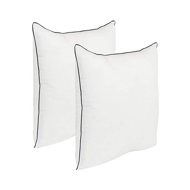 Throw Pillow | Cushions Inserts | Piping Cushions, Bounce Back Pillow Insert | Pack of 2 | Virgin Ball Fiber Filling, Soft Plush Pillow Inserts for Bedroom, Living & Dining Room (Navy, 18 x 18)