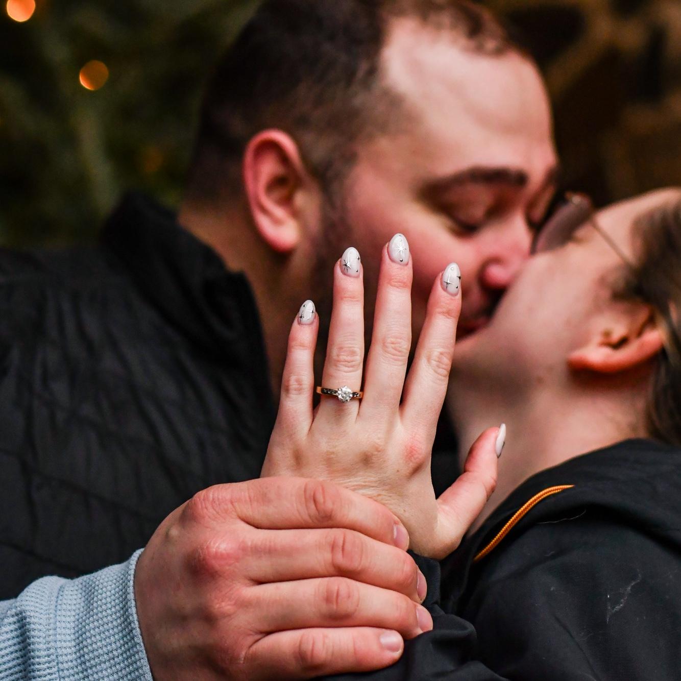 Post proposal photo shoot before Glenn surprised Hannah with an engagement party with friends and family at home!