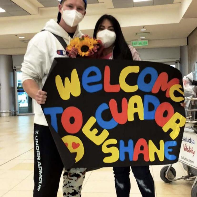 The first time we see each other at the airport.