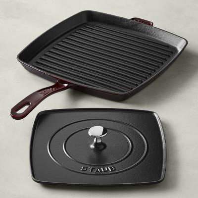 Staub Enameled Cast Iron Grill Pan & Press