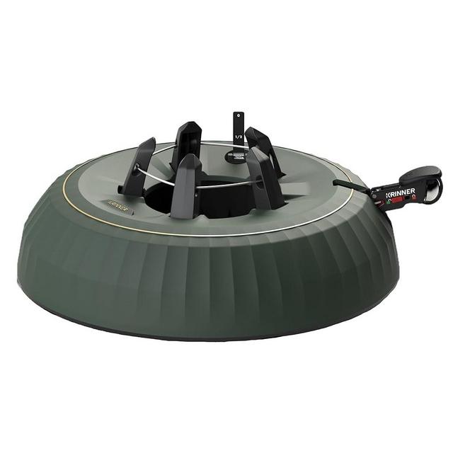 Krinner X-12 Deluxe Christmas Tree Stand, Green - Single Cable Operation, Holds Up to 12 Foot Holiday Trees - Foot Press for Easy Setup, Water Tank and Water Level Indicator