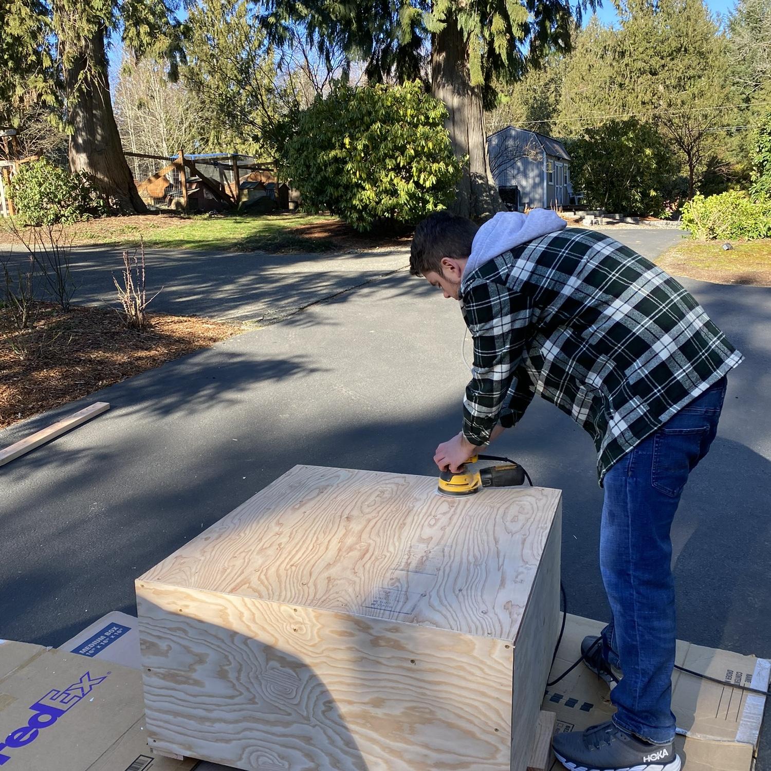 Our first Valentine's Day where we built our coffee table that we still use today