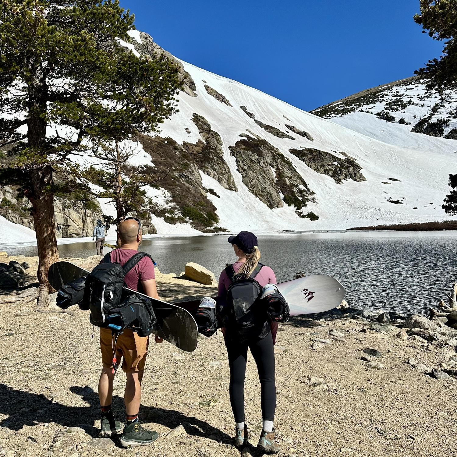Hiking and riding down Lake Mary Glacier, Colorado