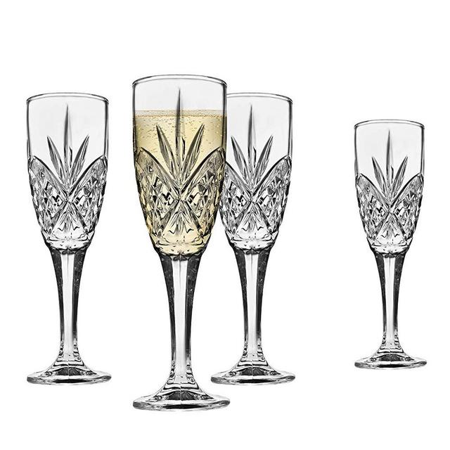 Godinger Dublin Crystal Champagne Flutes Set of 4