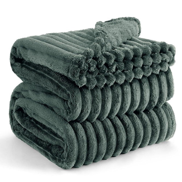 Bedsure Mallard Green Fleece Blanket for Couch - Super Soft Cozy Queen Blankets for Women, Cute Small Blanket for Girls, 90x90 Inches