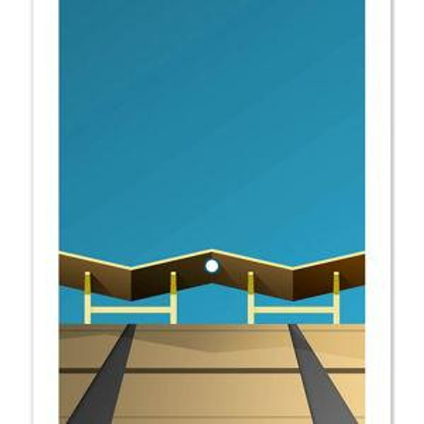 Minimalist Dodger Stadium Fine Art Print