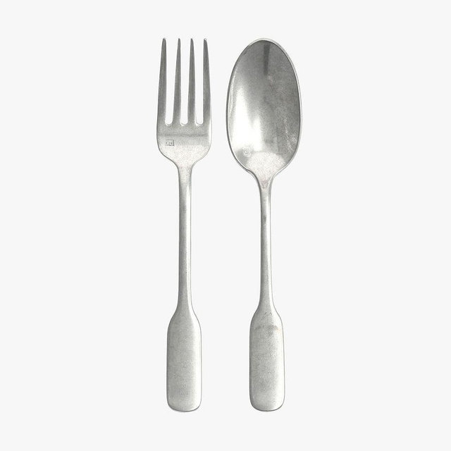Fortessa Ashton Serving Utensils, Set of 2 - Antique Stainless Steel