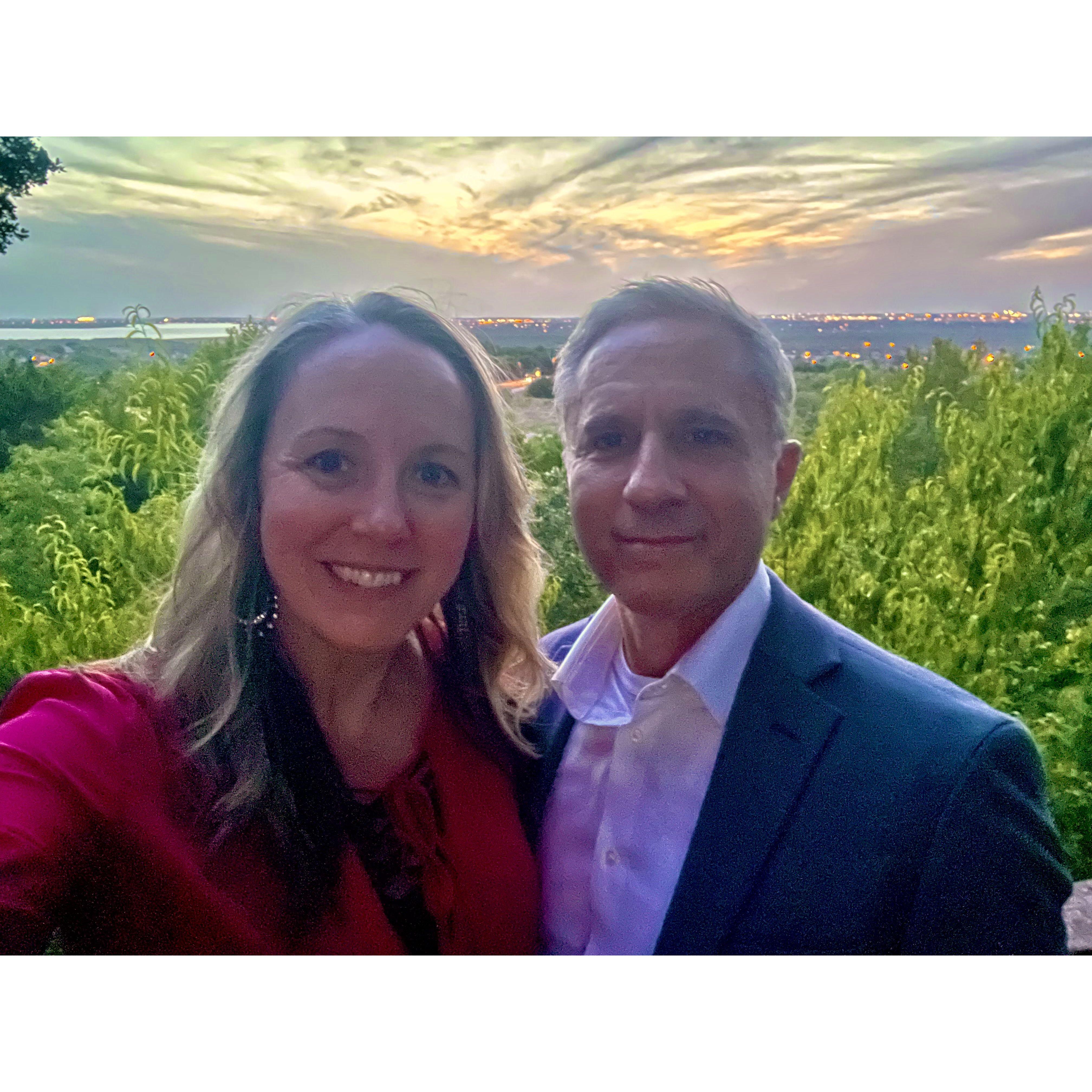 Beautiful sunset on Prayer Mountain for the proposal.