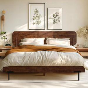 Solid Wood Bed Frame - Walnut, Queen