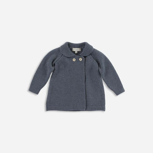 Long Cashmere Peacoat, Vintage Blue 3-6 months