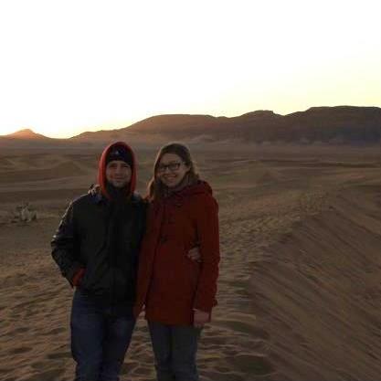We spent our first Christmas together in Morocco. This picture was from our overnight trip to the surprisingly frigid Sahara Desert.