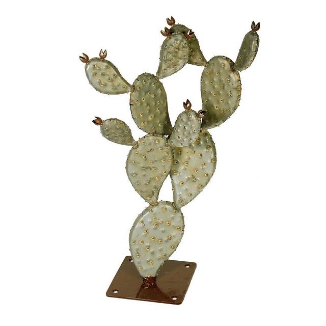 Desert Steel Pricky Pear Cactus - Indoor/Outdoor Metal Yard Art & Yard Decor, All Weather, Tall (31" H x 18" W x 10" D)