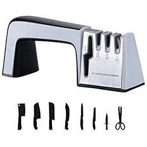 PriorityChef Knife Sharpener for Straight and Serrated Knives, 2-Stage Diamond Coated Wheel System, Sharpens Dull Knives Quickly, Safe and Easy to Use