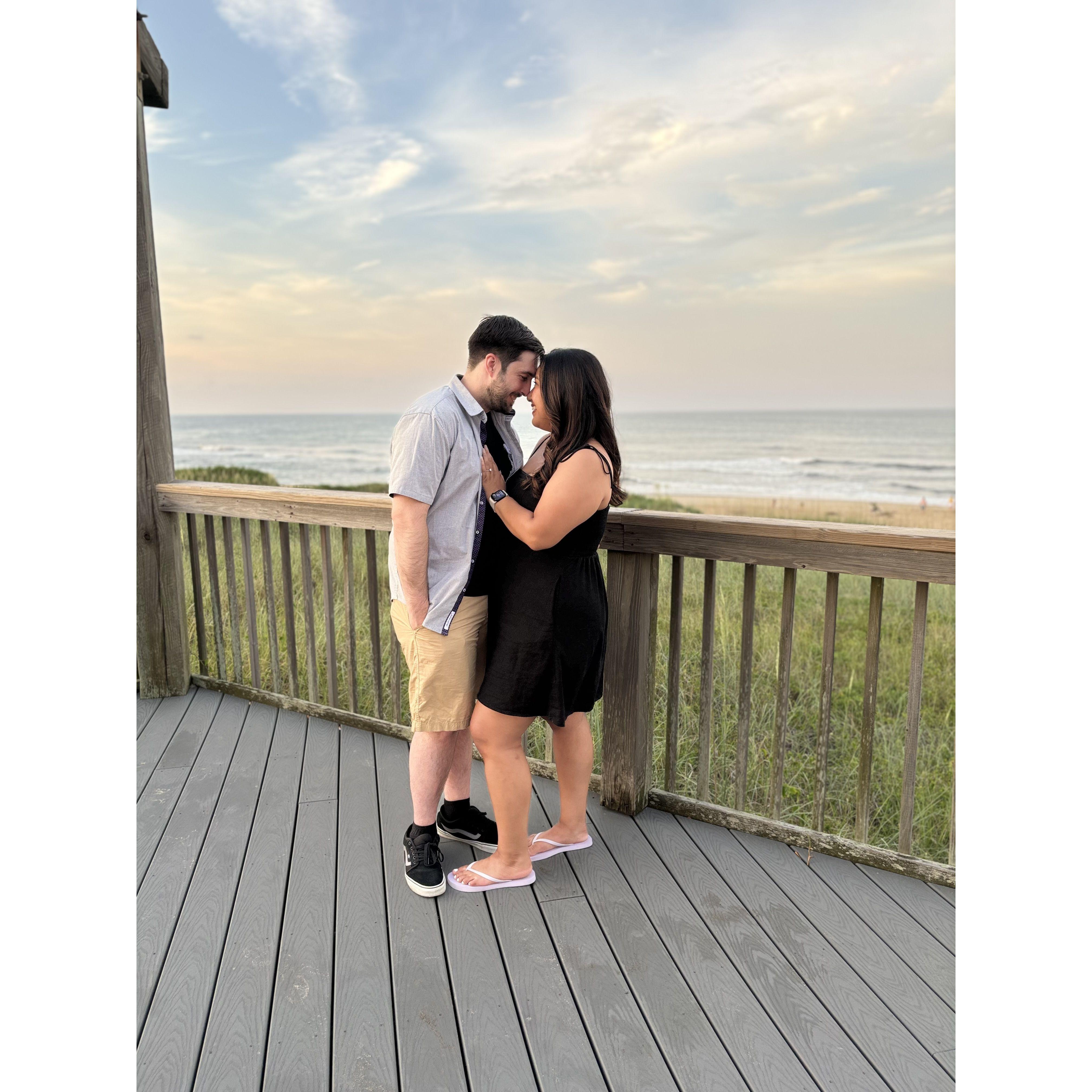 Patricia said yes on our vacation to OBX on July 13th, 2024