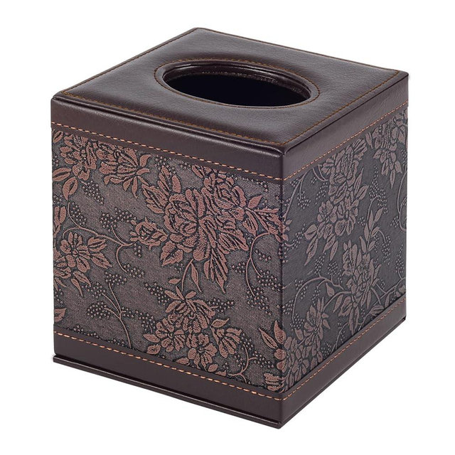 Tissue Box Cover Square,Modern Leather Tissue Box Holder for Napkin Facial Paper Organizer Bottom with Magnet Reinforcement for Home/Hotel/Restaurant/Office/car/Living Room(Retro)
