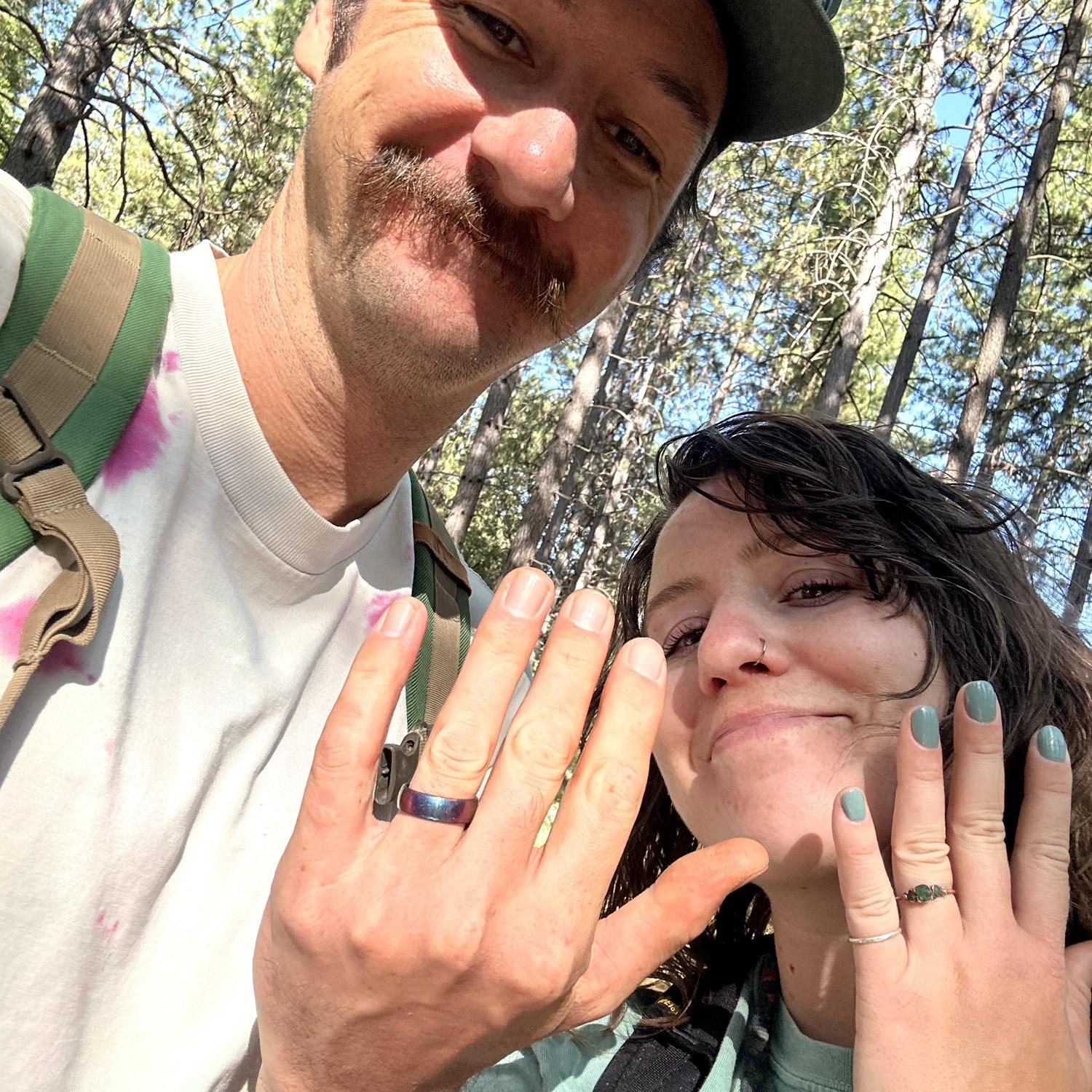 Post wedding walk in the park, stoked on the new bling.