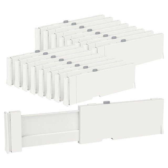 Vtopmart Drawer Dividers for Clothes 16 Pack, Adjustable 4" High Expandable from 11.6"-17" Dresser Drawer Organizer, Plastic Drawers Separators for Dresser, Baby Clothes, Kitchen and Office Storage