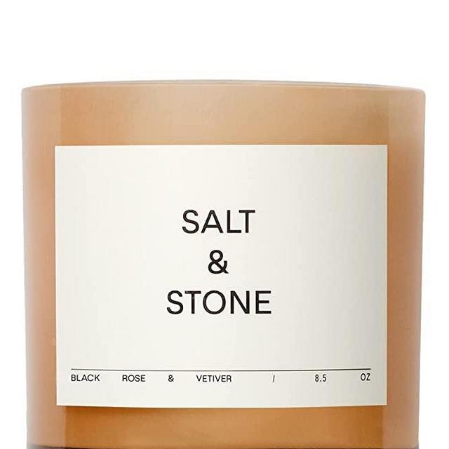 SALT & STONE - Black Rose & Vetiver Scented Candle. Made with Natural Coconut and Soy Blend Wax. 100% Cotton Wick. Long-Lasting 50 Hour Burn Time. 8.5 Ounce