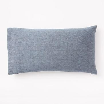 Belgian Flax Linen Melange Duvet, King Sham,Shadow Blue