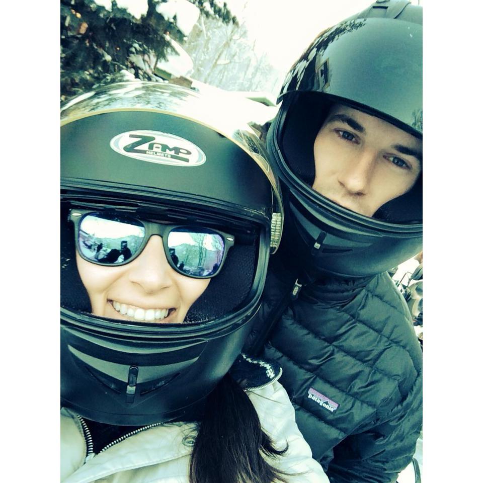 Pre Snow-Mobile Selfie... literally freezing our butts off in Aspen, CO
