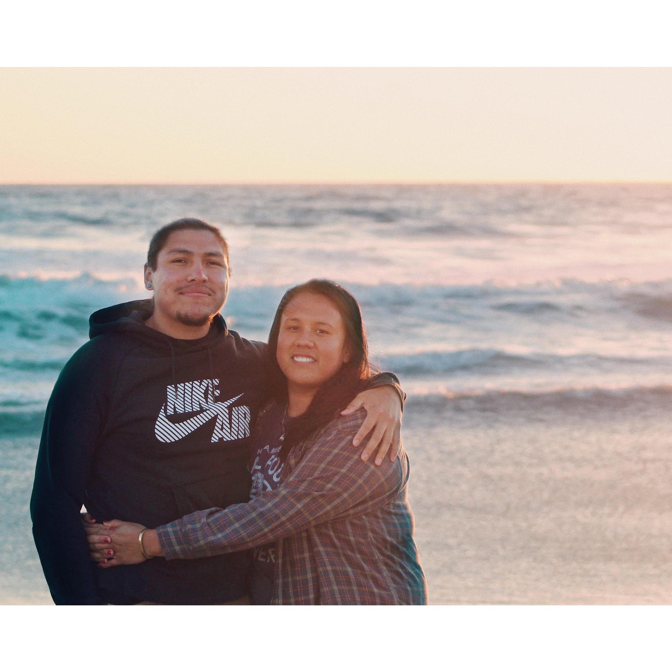Channing's first time to CA and seeing the ocean.