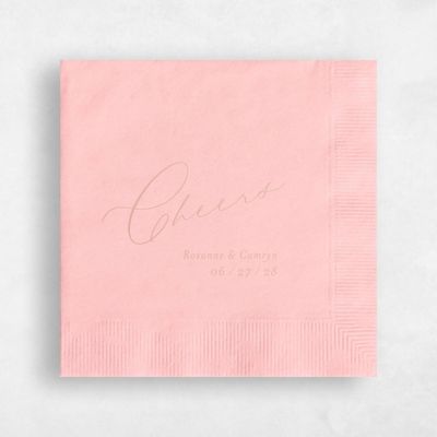 Blush, Pink Wedding Napkin - Cheers