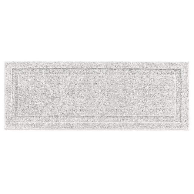 mDesign Soft Microfiber Polyester Non-Slip Extra-Long Spa Mat/Runner, Plush Water Absorbent Accent Rug for Bathroom Vanity, Bathtub/Shower, Machine Washable - 60" x 21" - Platinum Gray