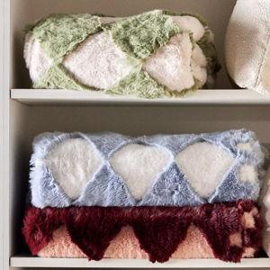 Chella Checkered Faux-Fur Throw Blanket