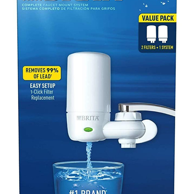 Brita Basic Mount Faucet Water Filter System, White