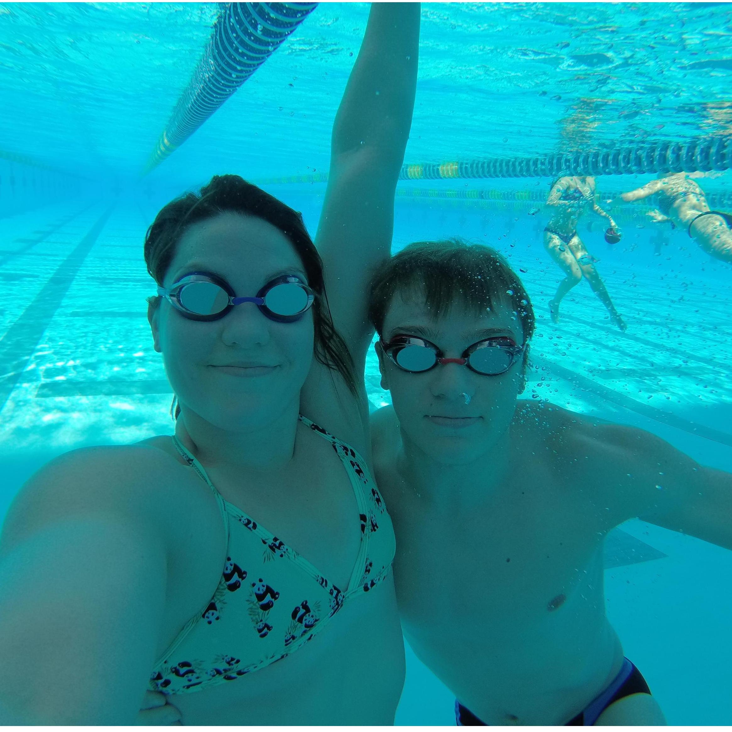 Having a little fun on our swimming training trip in Florida