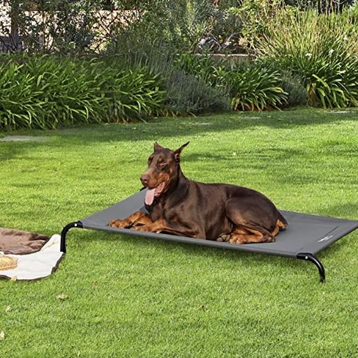 Bedsure Elevated Dog Bed Cot, Raised Pet Beds with No-Slip Feet, Stable Frame & Durable Supportive Teslin Recyclable Mesh, Breathable, Indoor and Outdoor, Multi Size Breathable Mesh