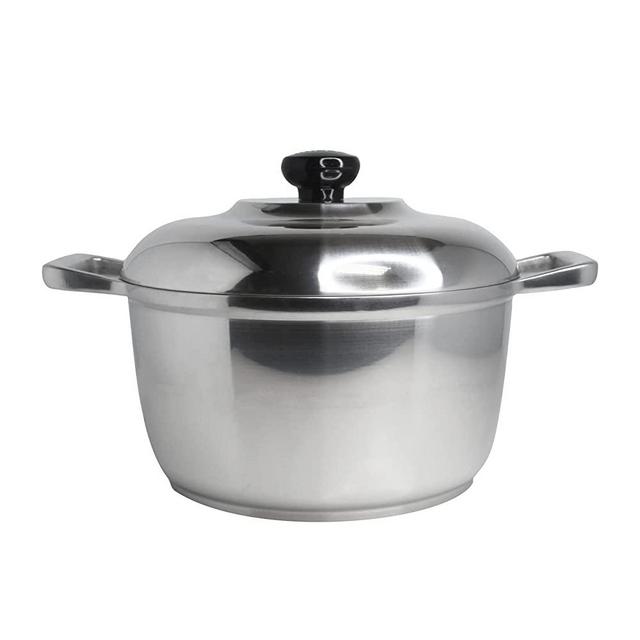 IMUSA USA 5.8 Quart Heavy Duty Cajun Cast Aluminum Dutch Oven with Lid, Silver, (IMU-89307)