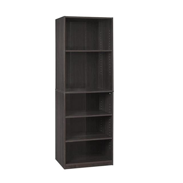 FURINNO JAYA Simply Home 5-Shelf Bookcase, 5-Tier, Espresso