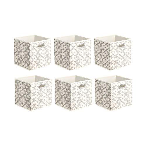 AmazonBasics Collapsible Fabric Storage Cubes with Oval Grommets - 6-Pack, Linked