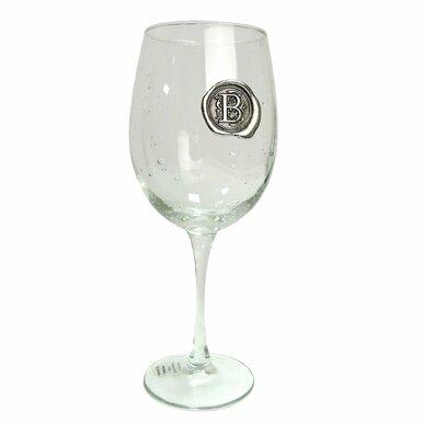 Pewter Initial Wine Glass - H Initial