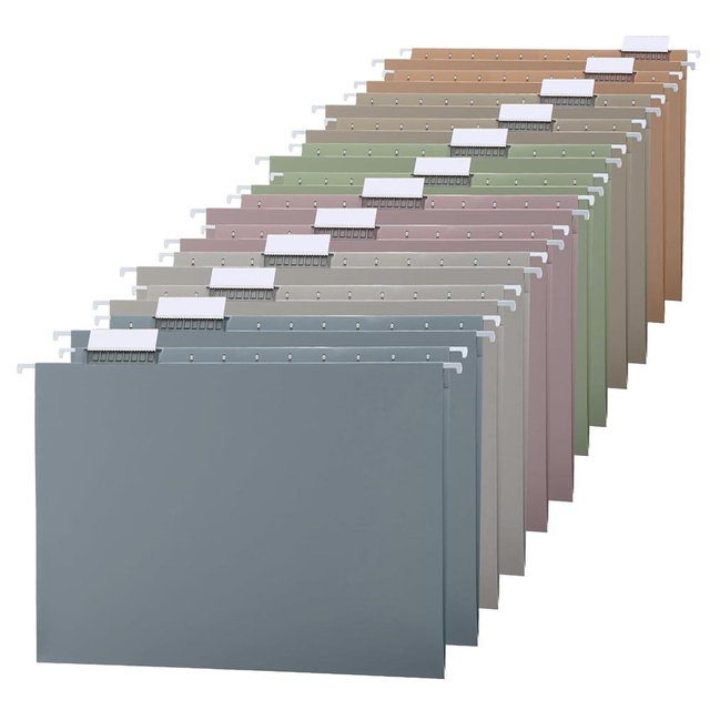 Trandraft 12 Pack Decorative Hanging File Folders, Letter Size with Tab, 6 Color Assorted for Filing Cabinet Office Supplies(Classic Color)