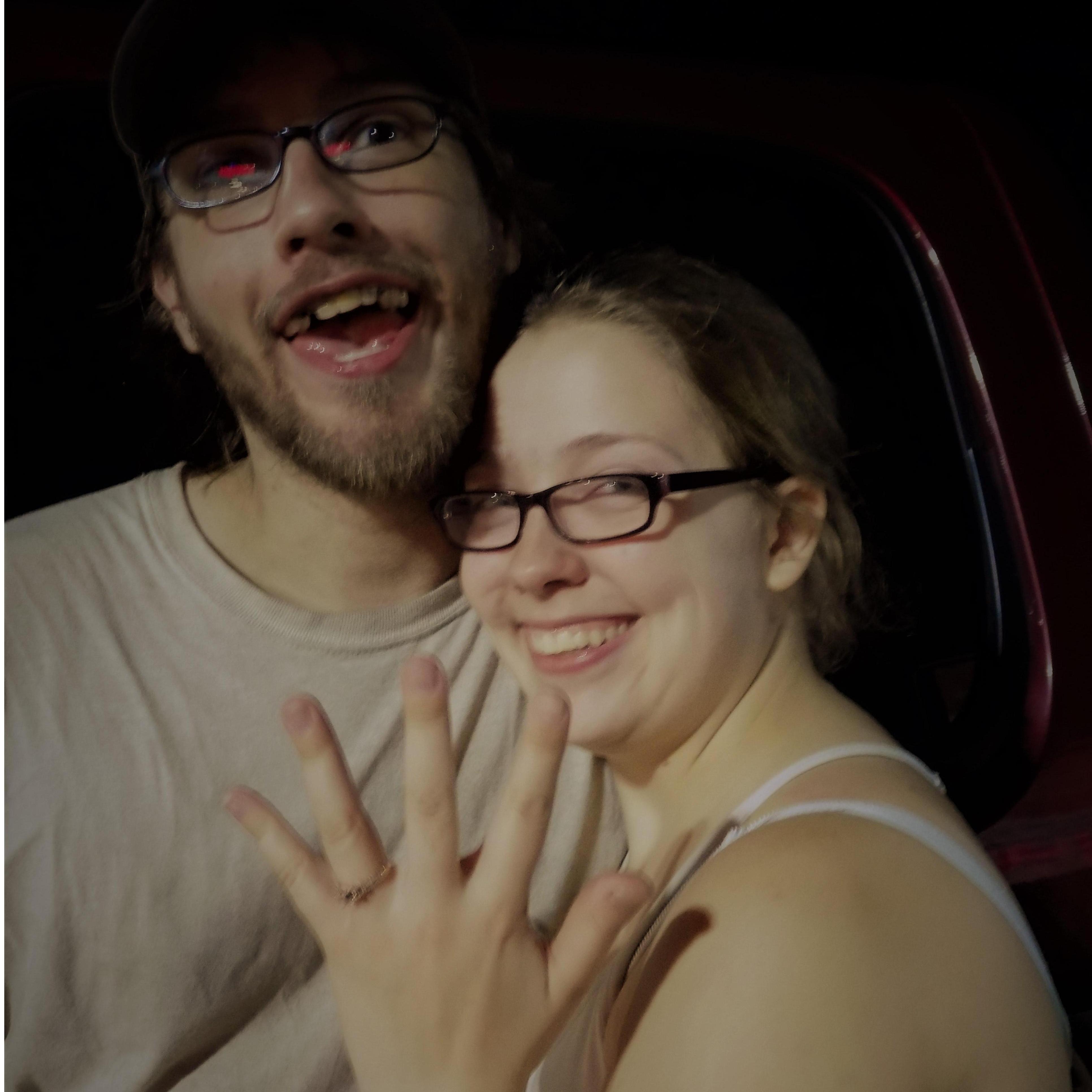 The joy and excitement caught on camera after he popped the question.