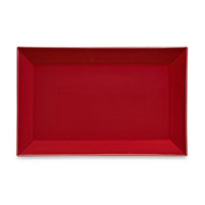 Real Simple® Rectangular Rim Serving Platter in Red