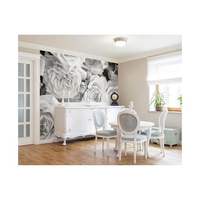 Grey Petals Wall Mural