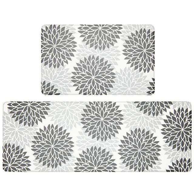 Anti Fatigue Kitchen Rug Sets 2 Piece Non Skid Kitchen Floor Mats 17"x48"+17"x28" Cushioned Comfort Standing Mat Waterproof Kitchen Runner Mats