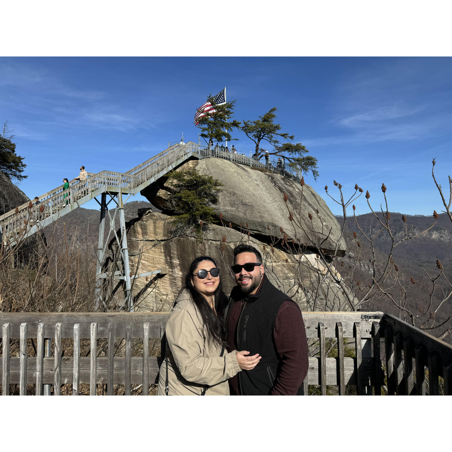 In Asheville, North Carolina for Christmas with family 2023 on Top of Chimney Rock