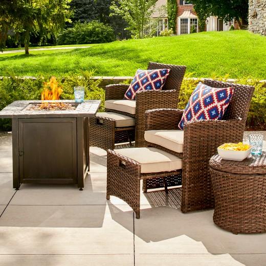 Halsted 5-Piece Wicker Small Space Patio Furniture Set - Threshold™