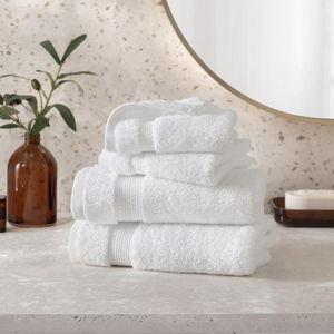 Charisma 100% Hygrocotton Hand Towel and Wash Cloth Set - White