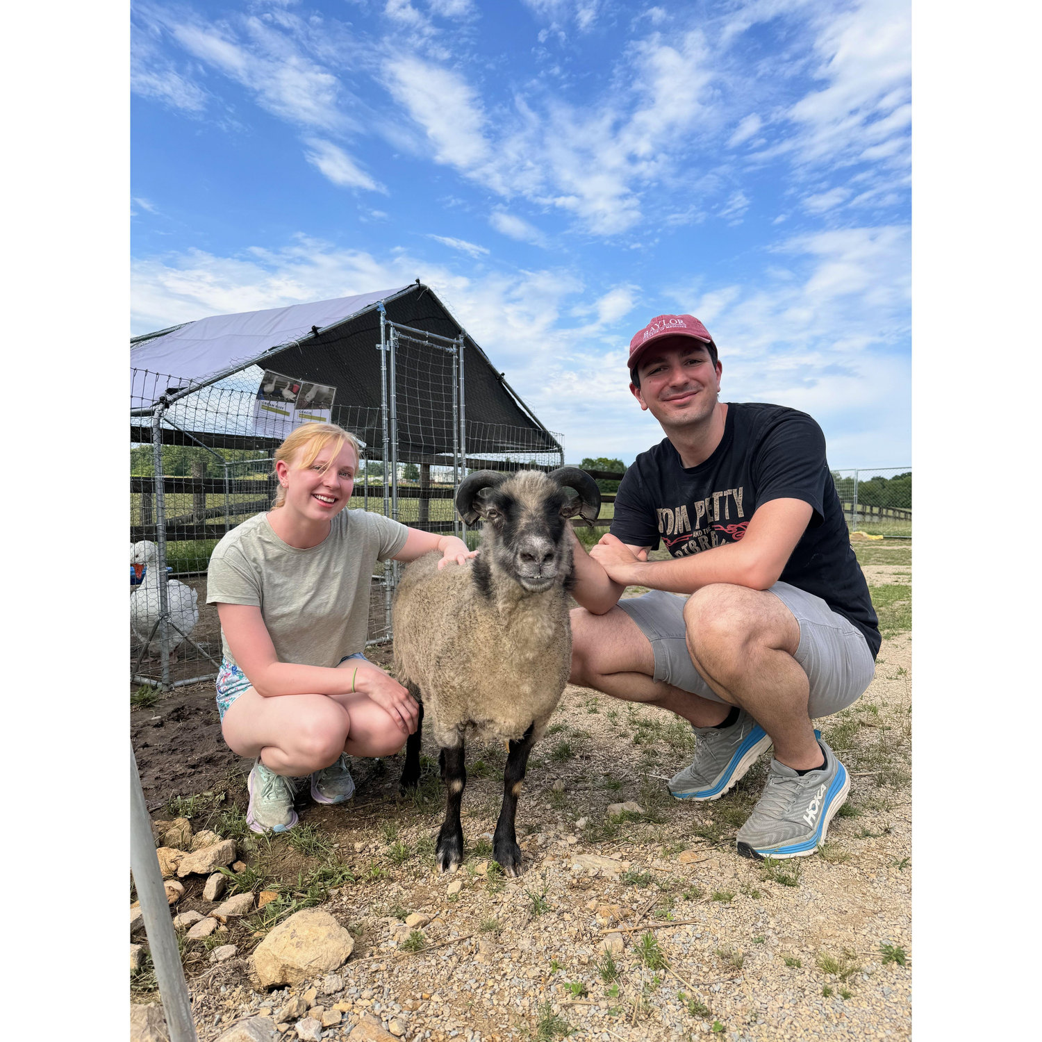 Us and a new friend at a Wisconsin sanctuary farm :)