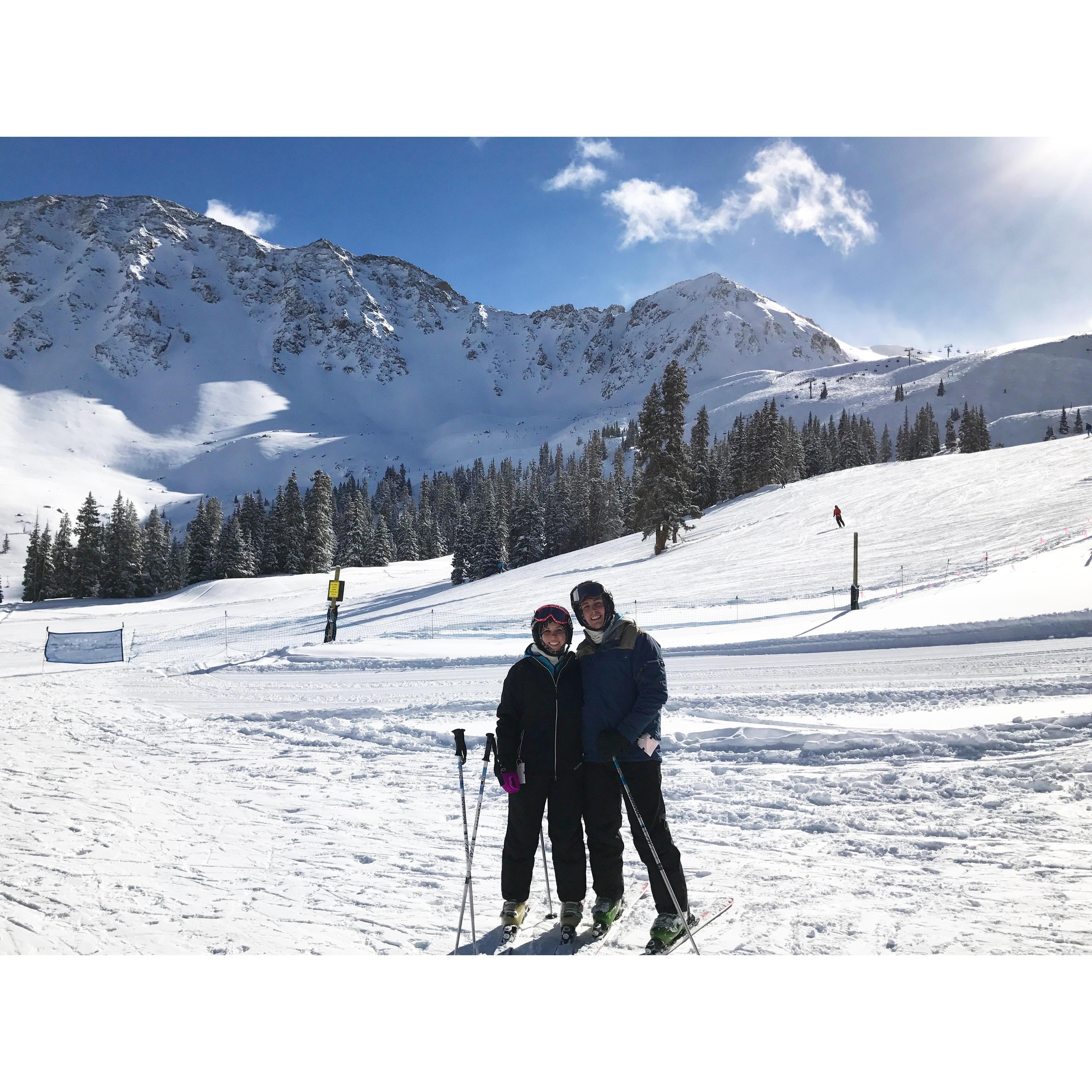 Our first time skiing! Arapahoe Basin 2016