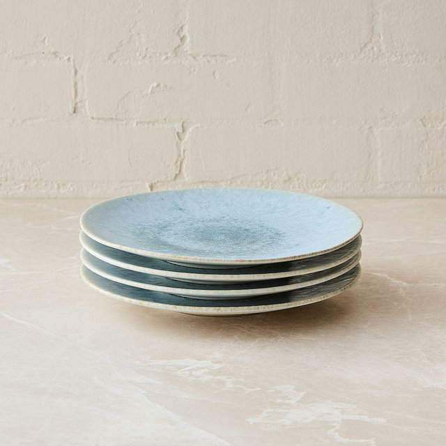 Oyku Stoneware Salad Plate, Blue, Set of 4
