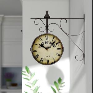 9.4" Round Double-Sided Hanging Wall Clock