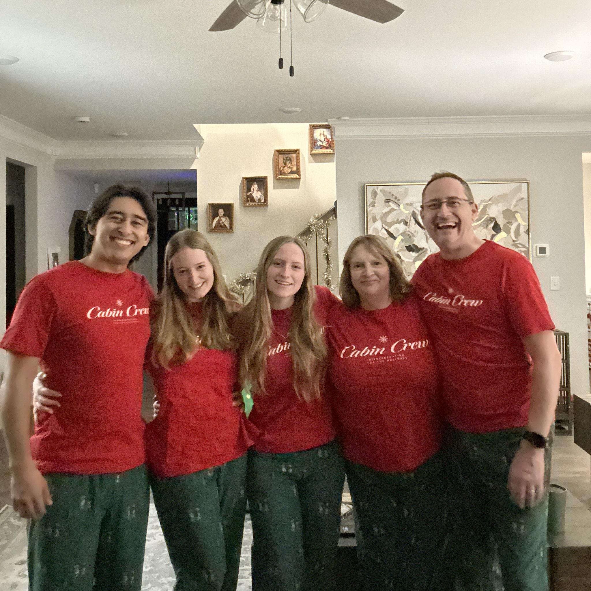 The bride & groom on Christmas Eve 2025 with the bride's family